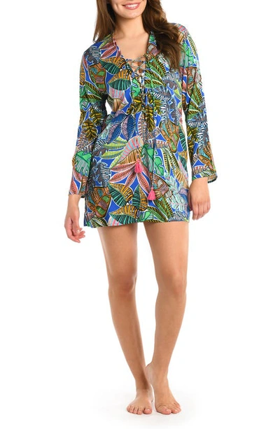 La Blanca Neon V-neck Tunic In Multi