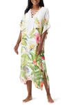 TOMMY BAHAMA PARADISE BIRD FLORAL COVER-UP CAFTAN