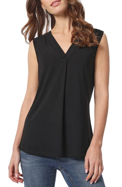 JONES NEW YORK JONES NEW YORK PLEATED V-NECK CREPE TANK