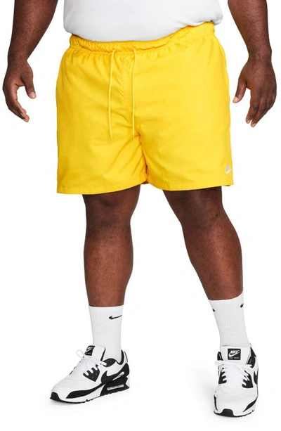 Nike Club Flow Drawstring Twill Shorts In Yellow