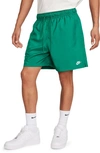Nike Men's Club Flow Relaxed-fit 6" Drawstring Shorts In Malachite/white