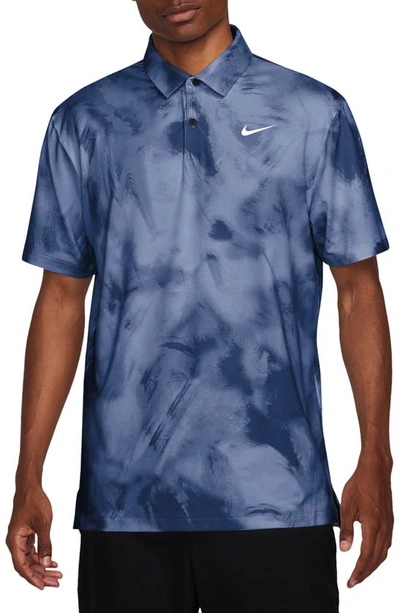 Nike Men's Tour Dri-fit Golf Polo In Obsidian/ White