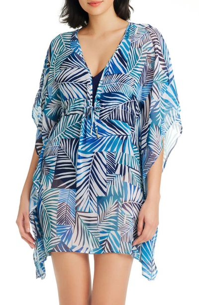 Bleu By Rod Beattie Women's Shady Days Chiffon Caftan Cover-up In Navy