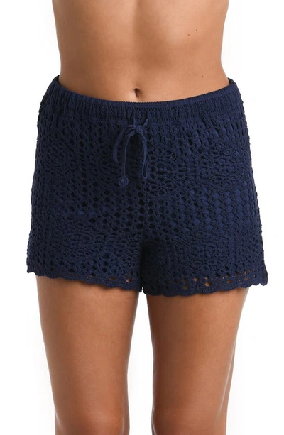 La Blanca Beach Swim Cover Up Shorts In Indigo