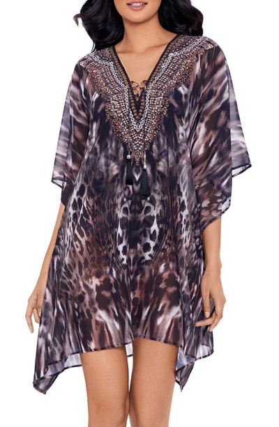 Miraclesuit Tempest Caftan Cover-up In Black,brown