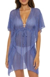 Becca Golden Lace Crochet Tunic Cover-up In Cornflower