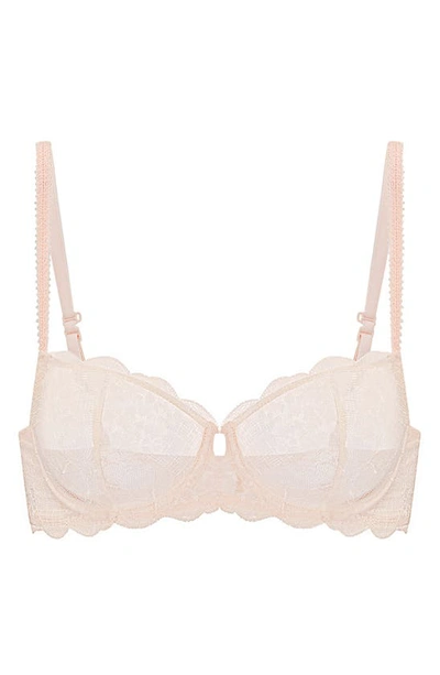 Simone Perele Reve Lace Half-cup Bra In Sakura Pink