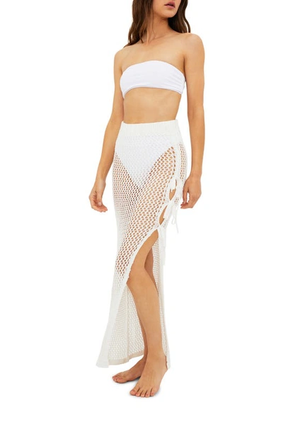BEACH RIOT BEACH RIOT DEBORAH SHEER OPEN STITCH COVER-UP SKIRT