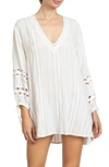 Robin Piccone V Neck Tunic Swim Cover-up In Ecru