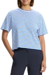 THEORY BOXY STRIPE SUPIMA® COTTON T-SHIRT