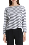 THEORY STRIPE BOAT NECK SUPIMA® COTTON TOP