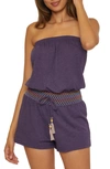 SOLUNA STRAPLESS DRAWSTRING WAIST COVER-UP ROMPER