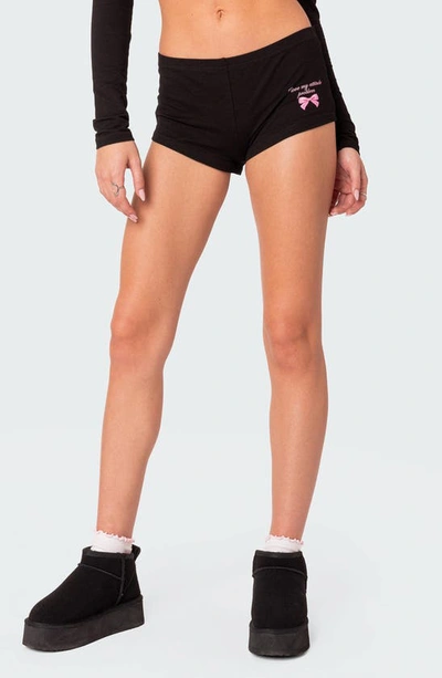 Edikted Women's Attitude Problem Micro Shorts In Black
