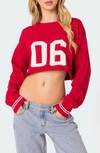 Edikted Varisty Crop Sweatshirt In Red