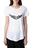 ZADIG & VOLTAIRE WOOP PEACE & LOVE GRAPHIC T-SHIRT