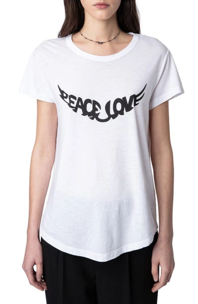 Zadig & Voltaire Walk Peace Love Printed T-shirt In White