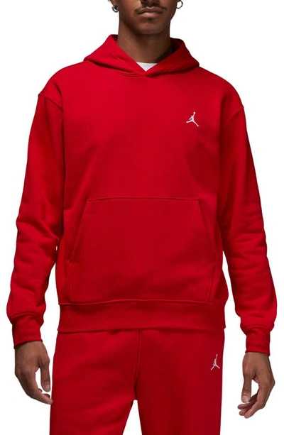 Jordan Mens  Essential Fleece Pullover In Gym Red/white