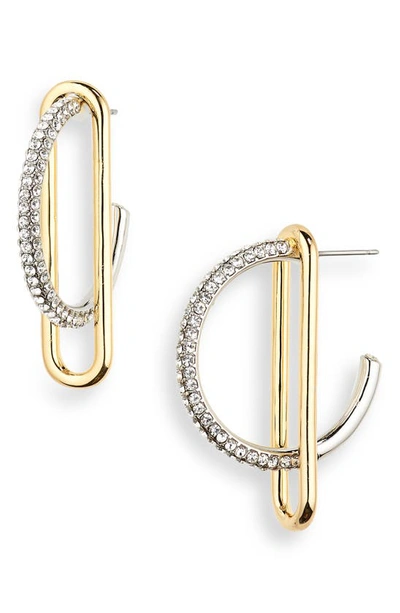 Demarson Mini Astra Pavé Cubic Zirconia Hoop Earrings In Gold