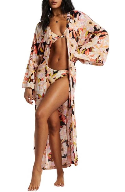 Billabong Head Over Heels Floral Cover-up Dress, Women's At Urban Outfitters In Multicolor