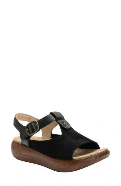 Alegria By Pg Lite Betsie Slingback Platform Sandal In Stretch Black