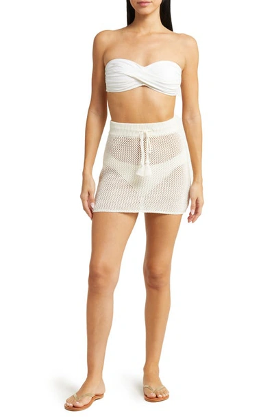 L*SPACE COAST IS CLEAR SHEER COVER-UP MINISKIRT