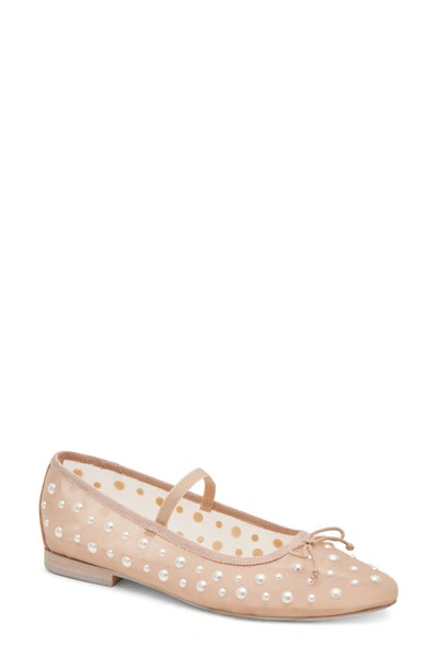 Dolce Vita Women's Cadel Pearls Embellished Mesh Ballet Flats In Blush Mesh