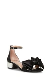 Betsey Johnson Little And Big Girls Maddy Rhinestone Heeled Sandals With Bow In Black