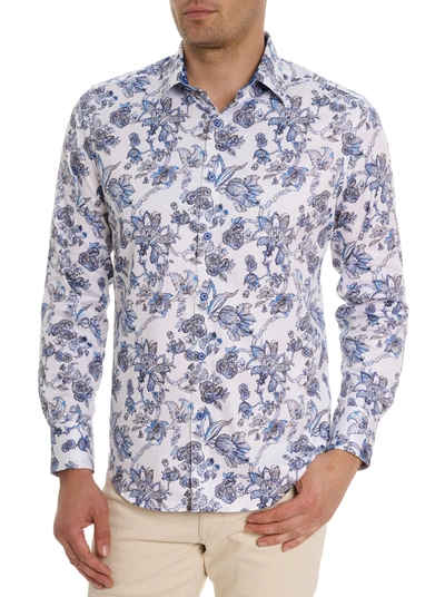 Robert Graham Sea Bloom Floral Stretch Cotton Button-up Shirt In Multi