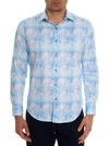 Robert Graham Dreamweaver Classic Fit Print Cotton Button-up Shirt In Teal