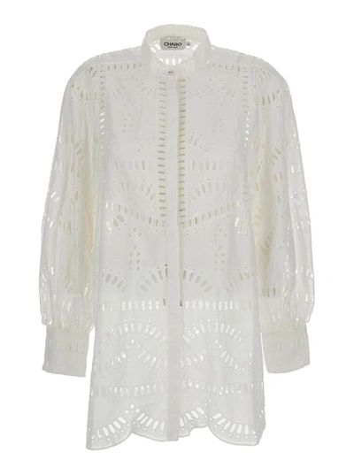 CHARO RUIZ WHITE 'JEKY' BLOUSE WITH CUT-OUT DETAIL IN COTTON WOMAN