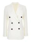 Brunello Cucinelli White Double-breasted Blazer With Buttons In Cotton Woman In White