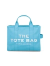 Marc Jacobs 'the Small Tote Bag' Blue Handbag With Logo On The Front In Blue