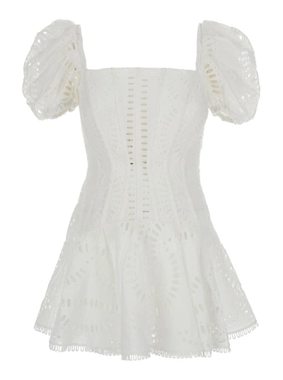 Charo Ruiz Mexik Broderie-anglaise Mini Dress In White