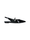 Stuart Weitzman Pearl Pointed Toe Ballerina Shoes In Black