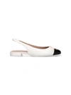 Stuart Weitzman Grey Slingback Ballet Shoes With Cap Toe And Bow Detail In Multi