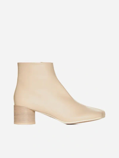Mm6 Maison Margiela Anatomic Leather Zip Ankle Boots In Boulder