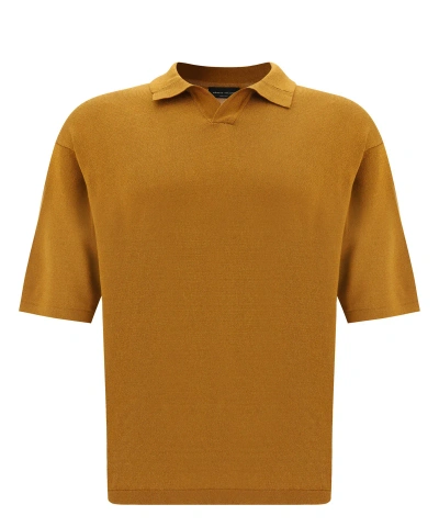 Roberto Collina Boxy Polo Shirt In Brown