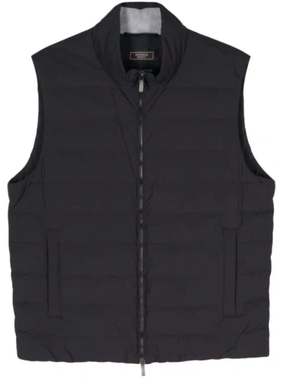 Peserico Quilted Padded Gilet In Blue