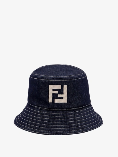 Fendi Man Cloche Man Blue Hats E Hairbands