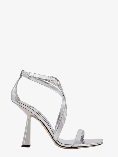 Jimmy Choo Jessica 100mm Leather Sandals In White