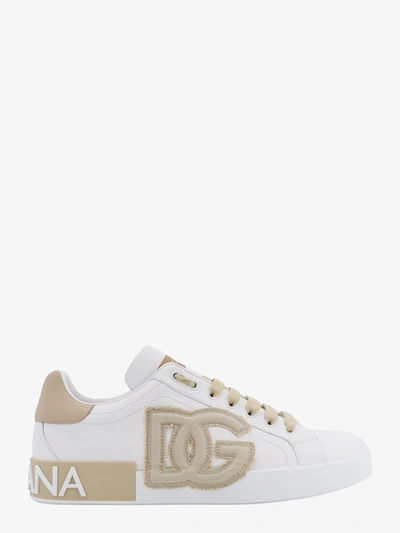 Dolce & Gabbana Portofino Sneakers In Beige