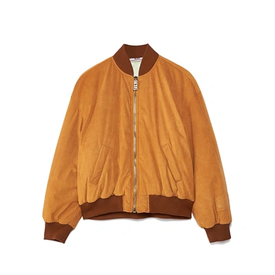 Gcds Alcantara College Bomber Jacket In Brown