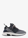 Tom Ford Mens Grey Jago Logo-patch Leather And Shell Low-top Trainers In Grey
