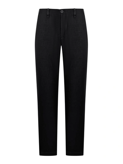 Transit Crinkled-effect Linen-blend Trousers In Black