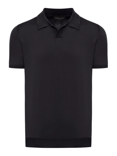 Roberto Collina Serafino Polo Shirt In Cotton In Black
