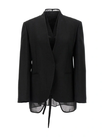 Brunello Cucinelli Blazer With Internal Panel In Negro