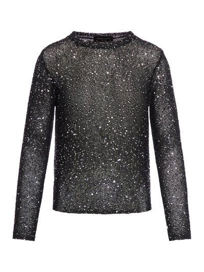 Roberto Collina Sweater With Sequins In Black