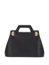 Ferragamo Wanda Leather Top-hndle Bag In Black