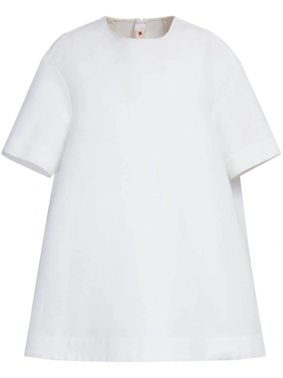 Marni Short-sleeve Cotton Minidress In White
