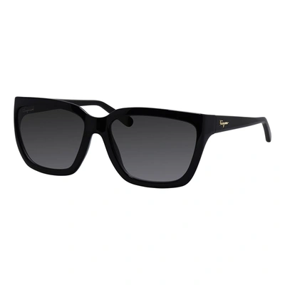 Ferragamo Womens Modified Rectangle Sunglasses In Black
